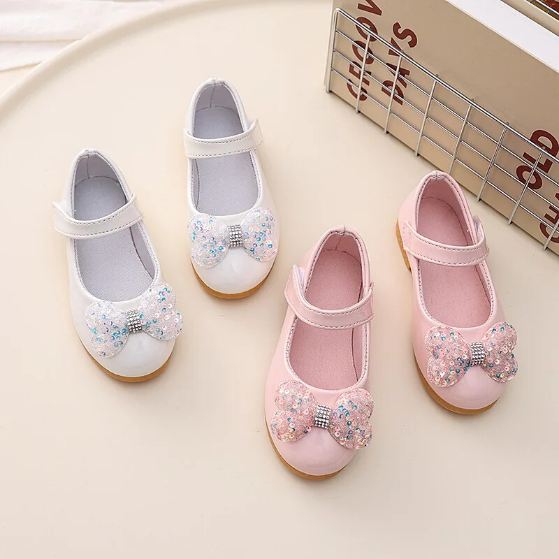 Haljine za djevojčice Kožne cipele Proljeće Jesen Plitke dječje baletne cipele s mašnom Modne dječje cipele za princeze za vjenčanje