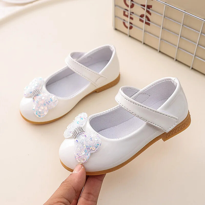 Haljine za djevojčice Kožne cipele Proljeće Jesen Plitke dječje baletne cipele s mašnom Modne dječje cipele za princeze za vjenčanje