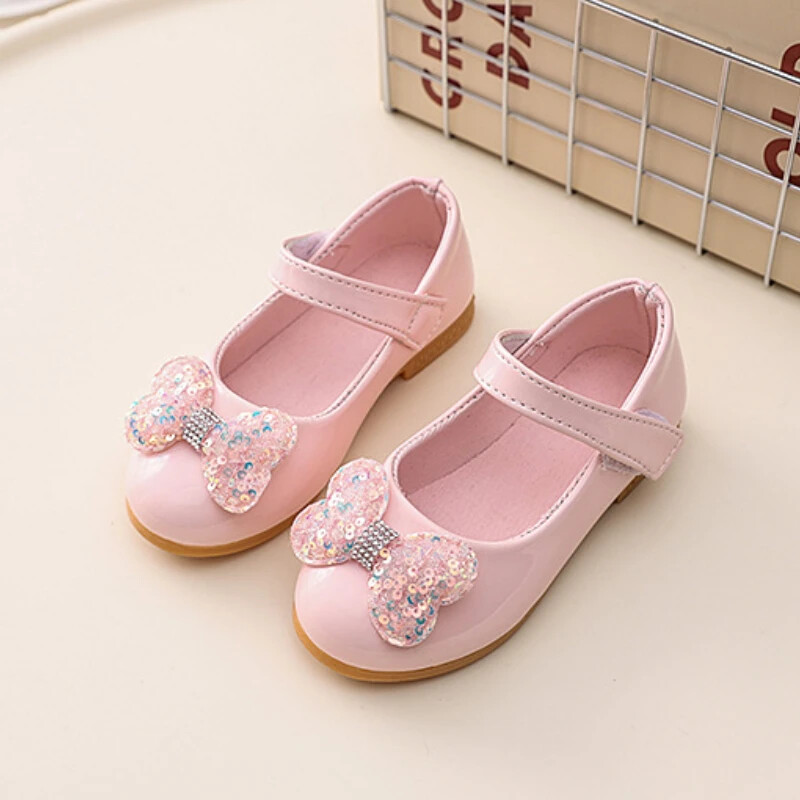 Haljine za djevojčice Kožne cipele Proljeće Jesen Plitke dječje baletne cipele s mašnom Modne dječje cipele za princeze za vjenčanje