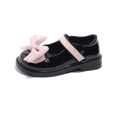 Jauna stila bērnu dzīvokļi Meiteņu zīdaiņu bantītes Kleitas Apavi Princešu meitenēm Kāzu un ballīšu apavi Bērnu Cute Ādas Apavi