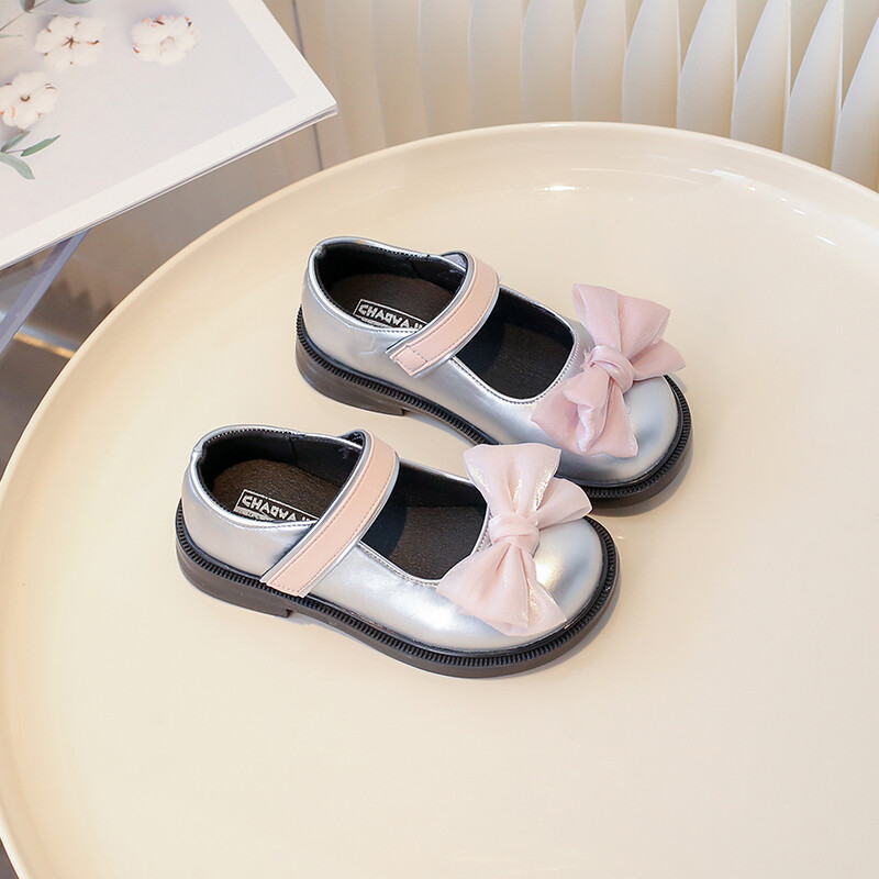 Jauna stila bērnu dzīvokļi Meiteņu zīdaiņu bantītes Kleitas Apavi Princešu meitenēm Kāzu un ballīšu apavi Bērnu Cute Ādas Apavi