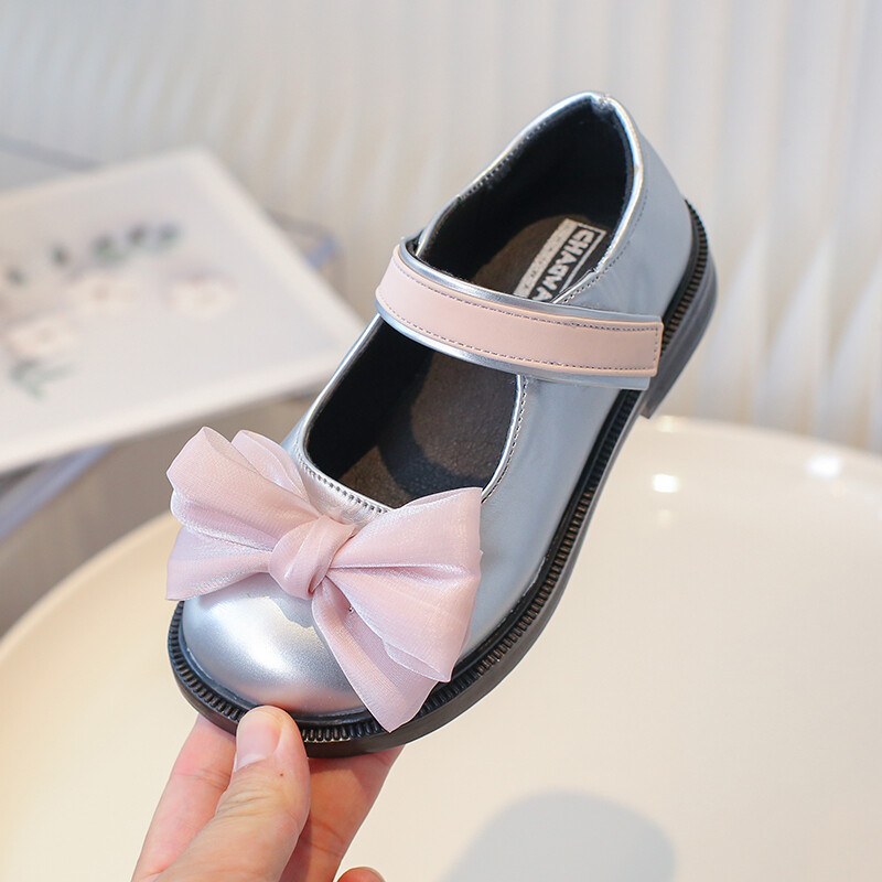 Jauna stila bērnu dzīvokļi Meiteņu zīdaiņu bantītes Kleitas Apavi Princešu meitenēm Kāzu un ballīšu apavi Bērnu Cute Ādas Apavi