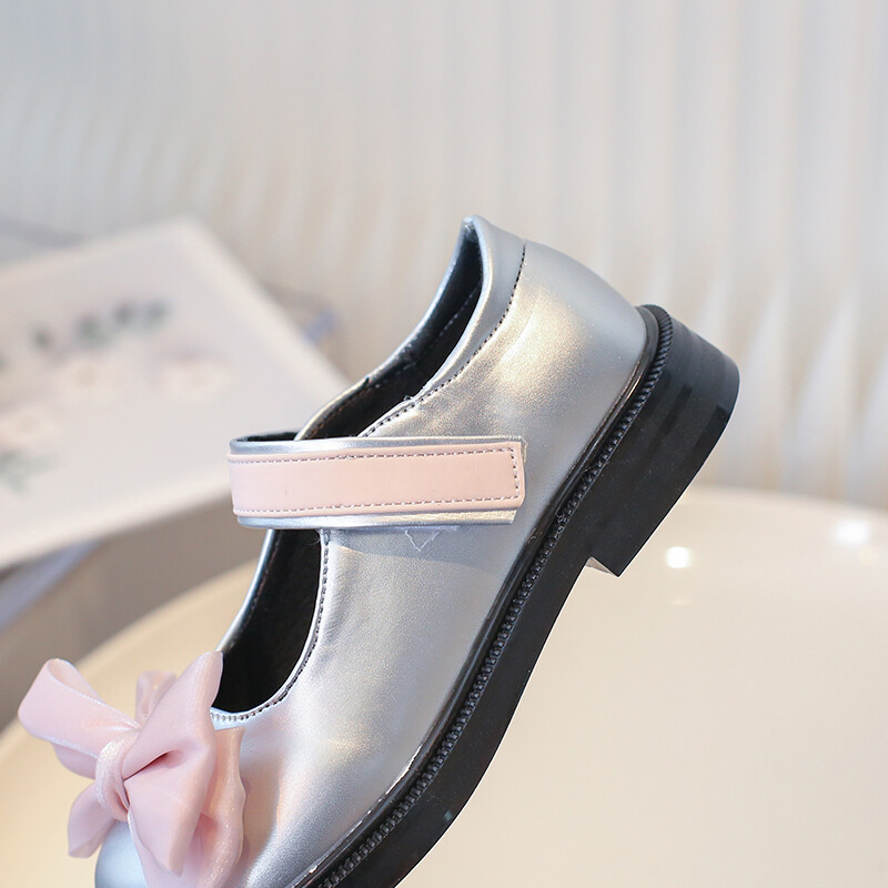 Jauna stila bērnu dzīvokļi Meiteņu zīdaiņu bantītes Kleitas Apavi Princešu meitenēm Kāzu un ballīšu apavi Bērnu Cute Ādas Apavi