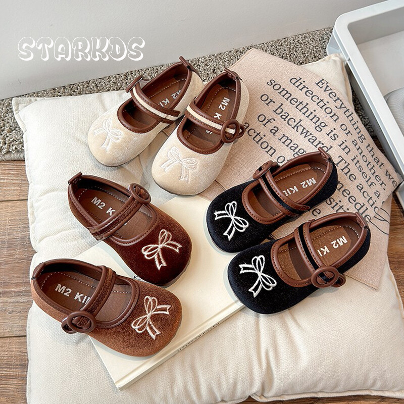Elegantne cipele s mašnom i vezom, djeca, djevojčice, vintage balerinke od velura, bebe, dijete, mekani potplat, dizajn marke, baršun Mary Jane Zapatos