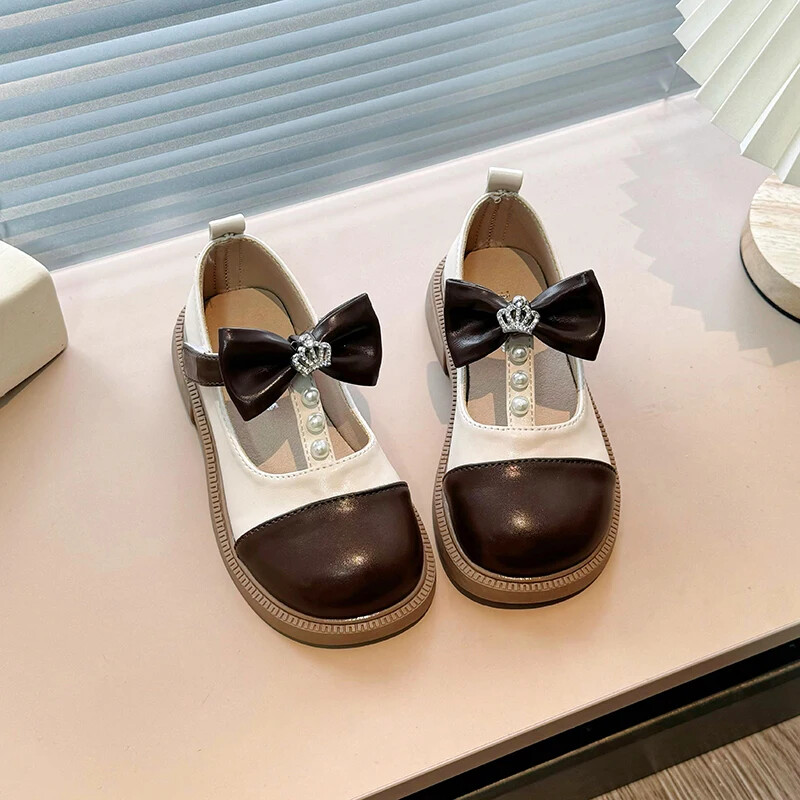 Ανοιξιάτικο φθινόπωρο κορίτσι δερμάτινο παπούτσι Sweet Chic παιδικά παπούτσια μπαλέτου Ευέλικτο παπιγιόν Παιδικό Causal Princess Flat παπούτσια Μόδα Νέα