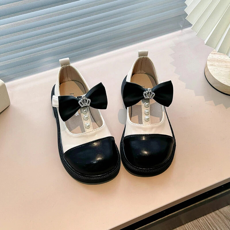 Ανοιξιάτικο φθινόπωρο κορίτσι δερμάτινο παπούτσι Sweet Chic παιδικά παπούτσια μπαλέτου Ευέλικτο παπιγιόν Παιδικό Causal Princess Flat παπούτσια Μόδα Νέα