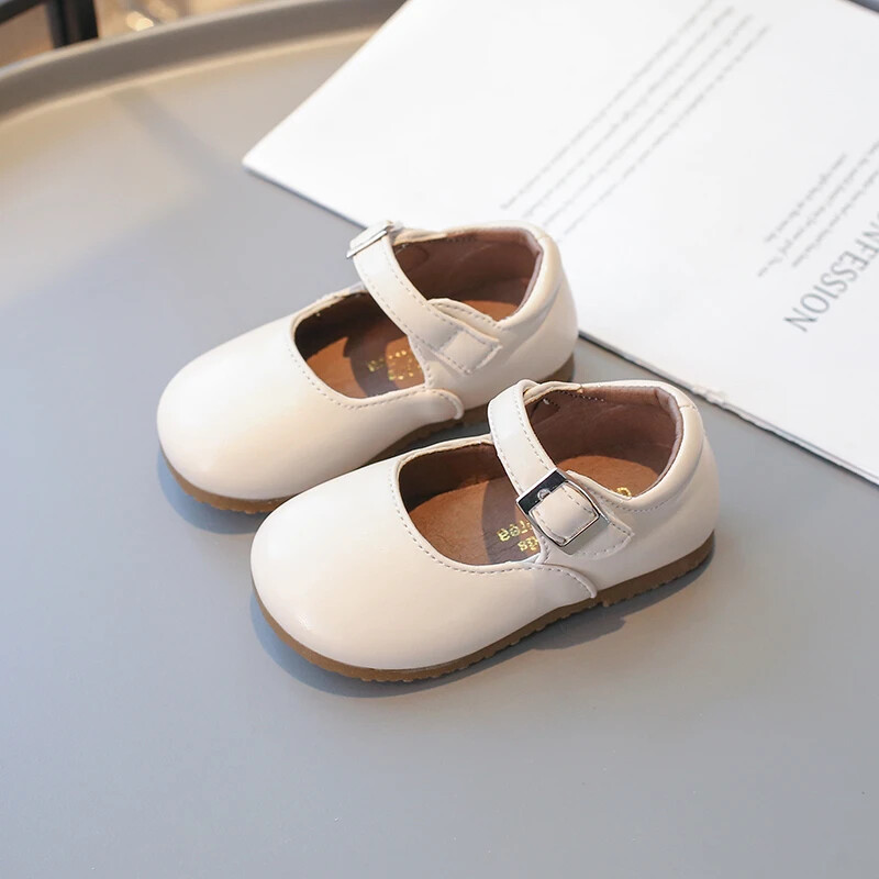 Kožne cipele za djevojčice Jednostavne patchwork dječje svestrane ravne cipele Jednobojne dječje modne uzročne cipele s mekim dnom i okruglim prstima