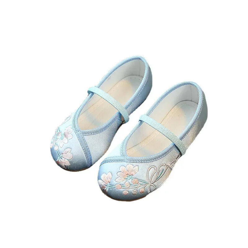Bērni Mode Meitenes Izšūti Apavi Ķīniešu Etniskā Stils Princeses Deju Kurpes Bērni Cēlonis Senās Hanfu Kurpes Roku darbs Plakanas
