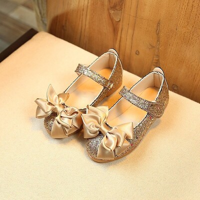 2025 Girls flitterek Bowknot Performance Viráglány Kis házigazda Exquisite Shoes Girl`s Dream