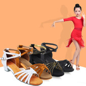 Mergaičių satininiai lotyniškų šokių batai žemakulniai pramoginių šokių batai suaugusiems, tango salsos batai, skirti pratyboms mažiems vaikams, lotyniškų šokių bateliai, pasirodymai