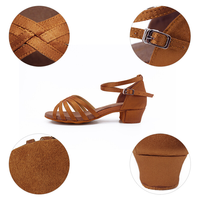 Mergaičių satininiai lotyniškų šokių batai žemakulniai pramoginių šokių batai suaugusiems, tango salsos batai, skirti pratyboms mažiems vaikams, lotyniškų šokių bateliai, pasirodymai