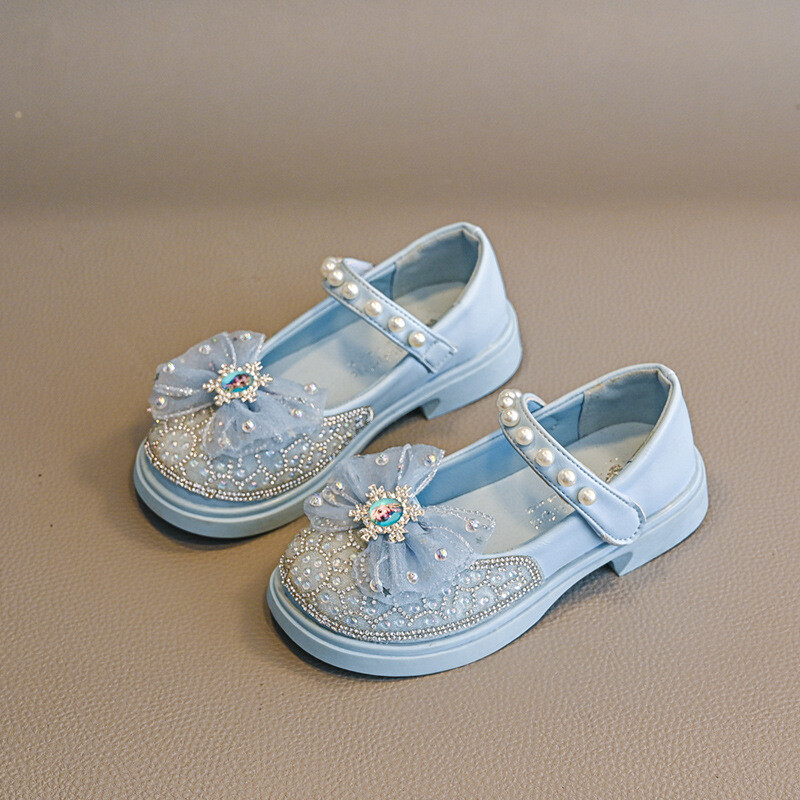 Tavaszi őszi lányok bőrcipők divatos flitterek strasszos gyerekeknek hercegnőcipők puha aljú babacipők J75