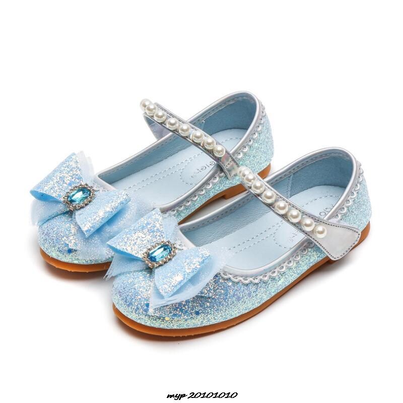 Νέα παιδικά δερμάτινα παπούτσια Rhinestone Bow Princess Girls Party Dance Shoes Baby Student Flats Παιδικά παπούτσια Performance Το καλύτερο δώρο