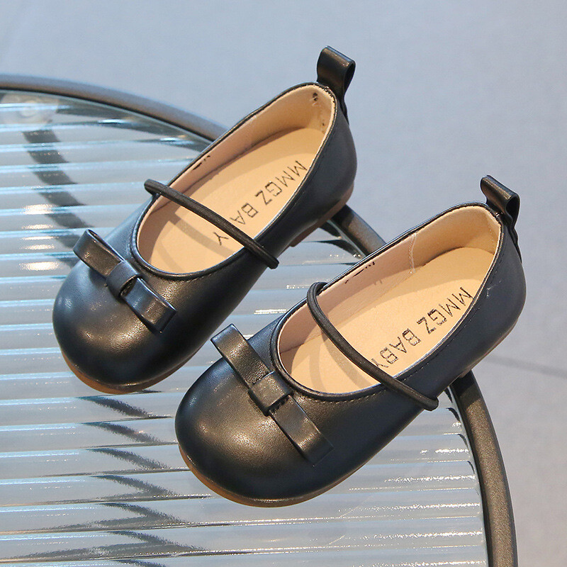 2025. Proljeće Jesen Djevojčice Oxfordice od meke PU kože za djevojčice Slatke slatke dječje ravne cipele za princeze Smeđe, bijele, crne