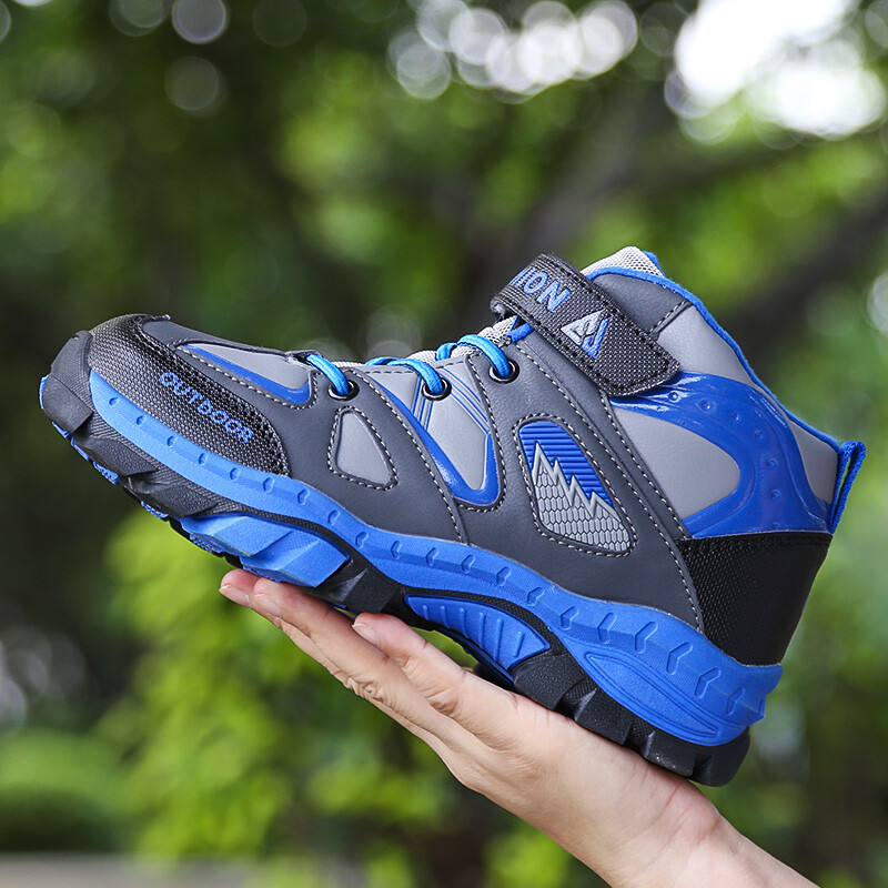 Zēniem Ikdienas apavi Ziemai silti Bērnu kedas Augstas augšdaļas Pretslīdes Bērnu Trenažieri Ūdensizturīgi Sporta Apavi Mode Rudens Gumija