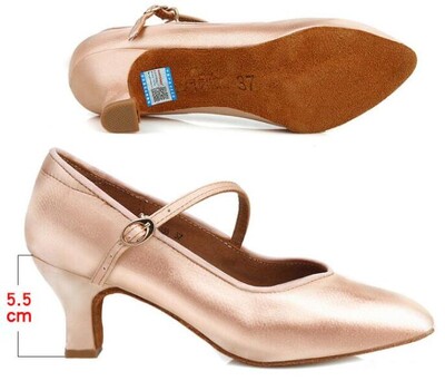 Šokių moteriški standartiniai batai Satininiai aukštakulniai moteriški pramoginių šokių batai su uždaru pirštu Modernūs Quickstep Foxtrot Waltz šokių batai