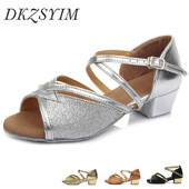 DKZSYIM Nauji Lotynų Amerikos šokių Batai Vaikiški Mergaičių Moteriški Tango Žemakulniai 3,5 cm Šokių Moteriški Jazz Šokių Batai 26-41 DYDIS