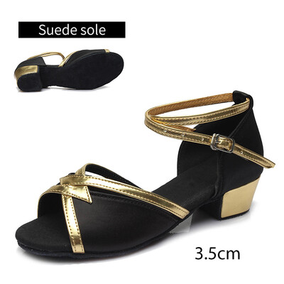 DKZSYIM Nauji Lotynų Amerikos šokių Batai Vaikiški Mergaičių Moteriški Tango Žemakulniai 3,5 cm Šokių Moteriški Jazz Šokių Batai 26-41 DYDIS