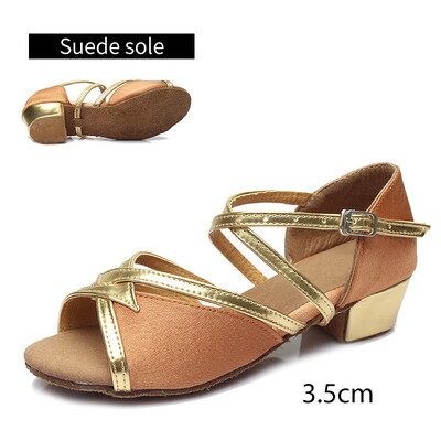 DKZSYIM Nauji Lotynų Amerikos šokių Batai Vaikiški Mergaičių Moteriški Tango Žemakulniai 3,5 cm Šokių Moteriški Jazz Šokių Batai 26-41 DYDIS