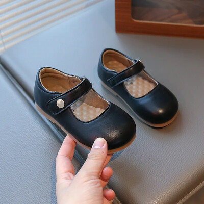 2025. gada meiteņu ādas apavi ballītēm kāzu bērniem Sekli princešu apavi, mīksta zole, mazi bērni Mary Janes princeses apavi I01148
