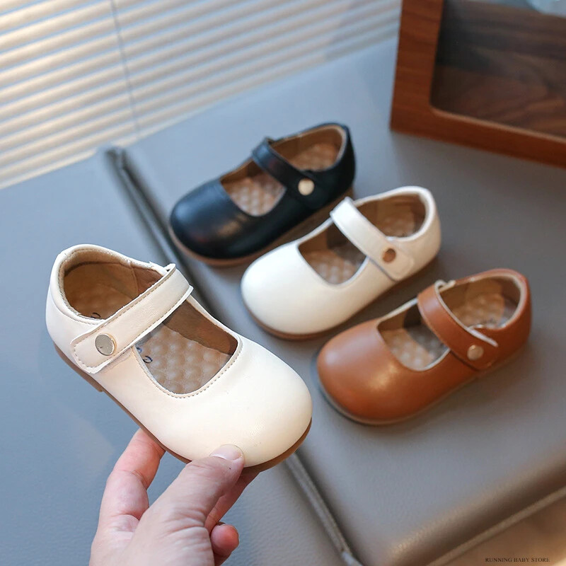 2025. gada meiteņu ādas apavi ballītēm kāzu bērniem Sekli princešu apavi, mīksta zole, mazi bērni Mary Janes princeses apavi I01148