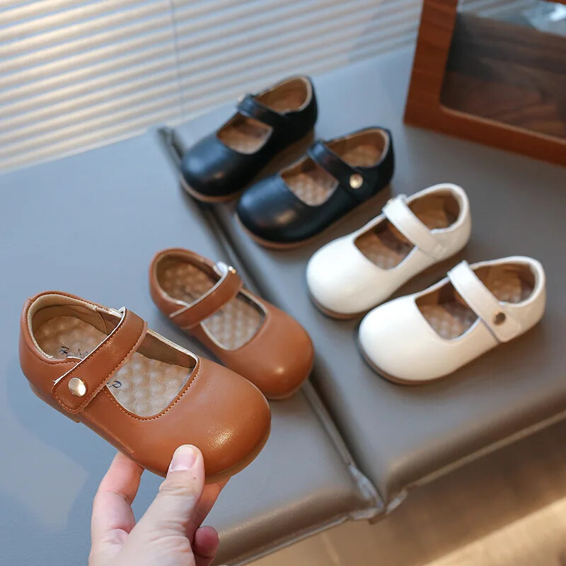2025. gada meiteņu ādas apavi ballītēm kāzu bērniem Sekli princešu apavi, mīksta zole, mazi bērni Mary Janes princeses apavi I01148