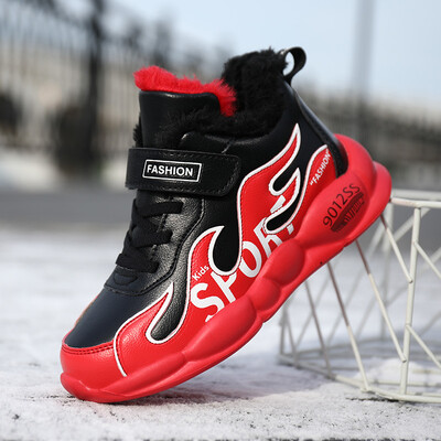 Bērnu ikdienas apavi Silti ziemas kažokādas kedas Ērti neslīdoši āra silti sniegi pastaigu apavi Zēniem meitenēm sporta apavi