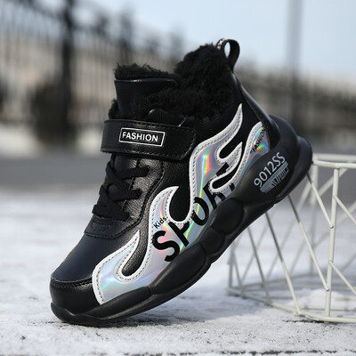 Bērnu ikdienas apavi Silti ziemas kažokādas kedas Ērti neslīdoši āra silti sniegi pastaigu apavi Zēniem meitenēm sporta apavi