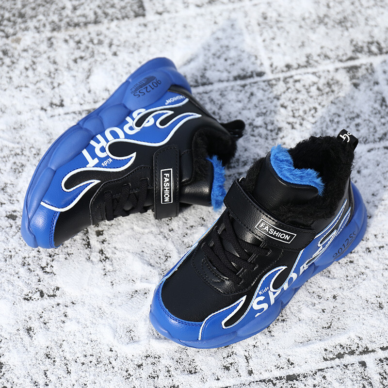 Bērnu ikdienas apavi Silti ziemas kažokādas kedas Ērti neslīdoši āra silti sniegi pastaigu apavi Zēniem meitenēm sporta apavi