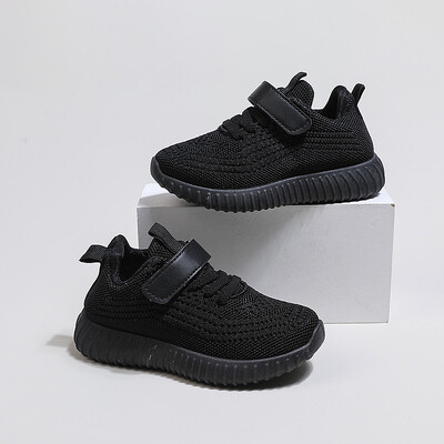 Παιδικά αναπνεύσιμα απλά αθλητικά παπούτσια για αγόρια μονόχρωμα μαύρα μπεζ σχολικά παπούτσια για κορίτσια Παιδικά παπούτσια με γάντζο και θηλιά Χαριτωμένα ευέλικτα