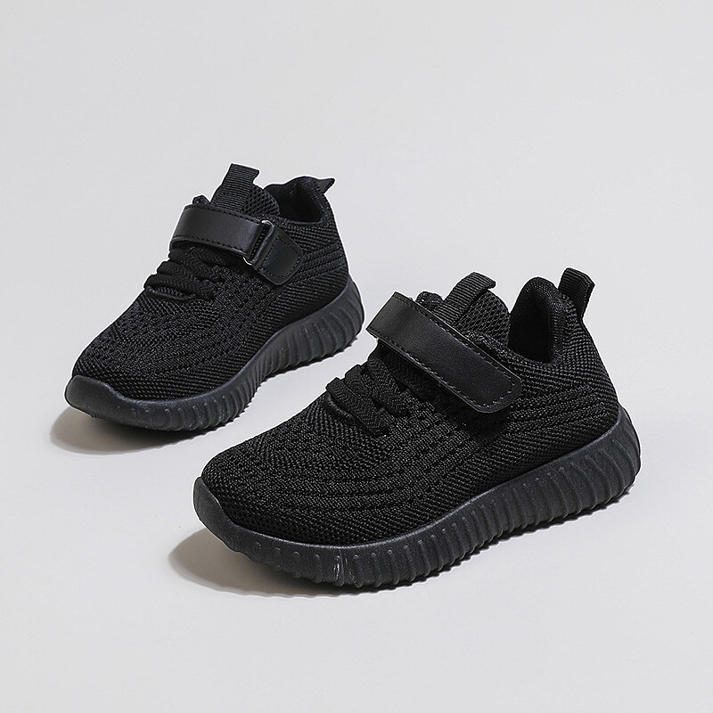 Παιδικά αναπνεύσιμα απλά αθλητικά παπούτσια για αγόρια μονόχρωμα μαύρα μπεζ σχολικά παπούτσια για κορίτσια Παιδικά παπούτσια με γάντζο και θηλιά Χαριτωμένα ευέλικτα