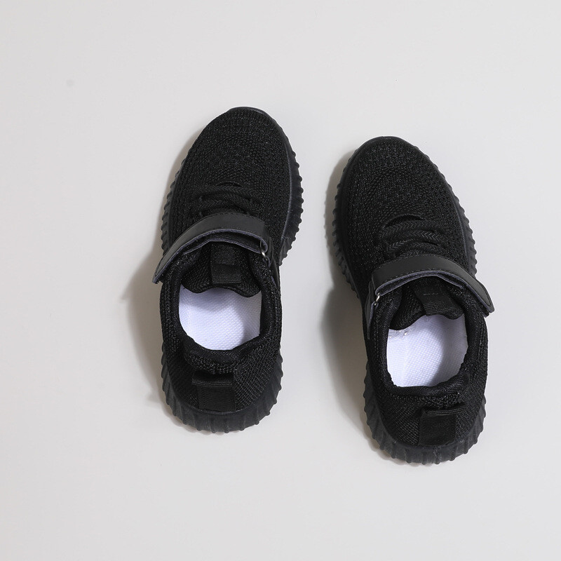 Παιδικά αναπνεύσιμα απλά αθλητικά παπούτσια για αγόρια μονόχρωμα μαύρα μπεζ σχολικά παπούτσια για κορίτσια Παιδικά παπούτσια με γάντζο και θηλιά Χαριτωμένα ευέλικτα