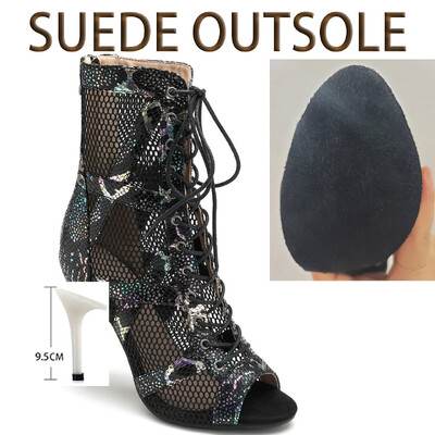 Sieviešu leoparda augstpapēžu zābaciņi Latīņamerikas zābaki dejošanai brīvā dabā Seksīgi stilettos lielizmēra zābaciņi