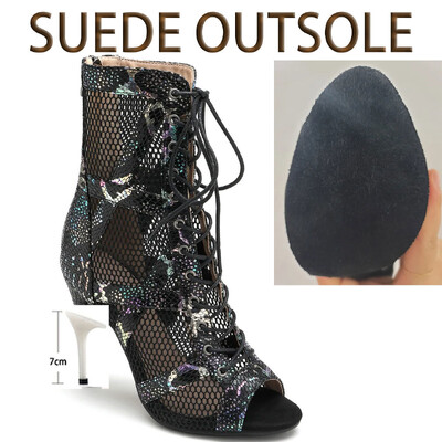 Sieviešu leoparda augstpapēžu zābaciņi Latīņamerikas zābaki dejošanai brīvā dabā Seksīgi stilettos lielizmēra zābaciņi