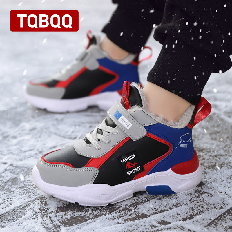 Téli meleg gyerek tornacipő fiú lány bársony bélelt alkalmi cipők magas szárú gyerekcipők, amelyek nem fagynak le