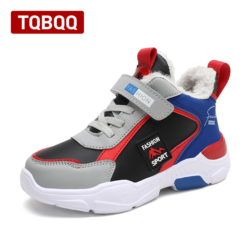 Téli meleg gyerek tornacipő fiú lány bársony bélelt alkalmi cipők magas szárú gyerekcipők, amelyek nem fagynak le