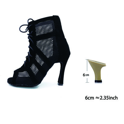 Προσαρμοσμένο λογότυπο Παραγγελία Ομάδας Μαύρα Κόκκινα Μποτάκια χορού Latin Μποτάκια Salsa Ballroom Γυναικεία παπούτσια χορού 33-44 μεγέθη 6cm έως 10cm Τακούνια