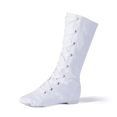 Jaunas kvalitātes sarkanbalts melns audekls 27cm gari augsti džeza zābaki skatuves zābaki meiteņu sieviešu deju priekšnesumu apavi