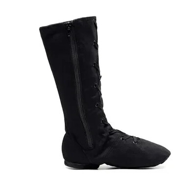 Jaunas kvalitātes sarkanbalts melns audekls 27cm gari augsti džeza zābaki skatuves zābaki meiteņu sieviešu deju priekšnesumu apavi