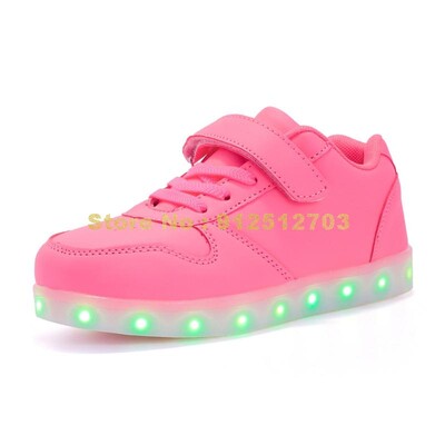 Izmērs 25-37 bērniem Led Light Up Luminous kedas zēniem meitenēm, āķa cilpu, mirdzošu bērnu ikdienas apavi