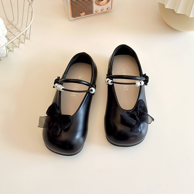 Sweet Girls Princess Δερμάτινα Παπούτσια Κομψά παπιγιόν Παιδικά παπούτσια μπαλέτου 2025 Άνοιξη Φθινόπωρο Παιδικά Φορέματα Μόδας Επίπεδα παπούτσια Απαλά
