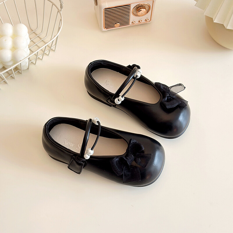 Sweet Girls Princess Δερμάτινα Παπούτσια Κομψά παπιγιόν Παιδικά παπούτσια μπαλέτου 2025 Άνοιξη Φθινόπωρο Παιδικά Φορέματα Μόδας Επίπεδα παπούτσια Απαλά