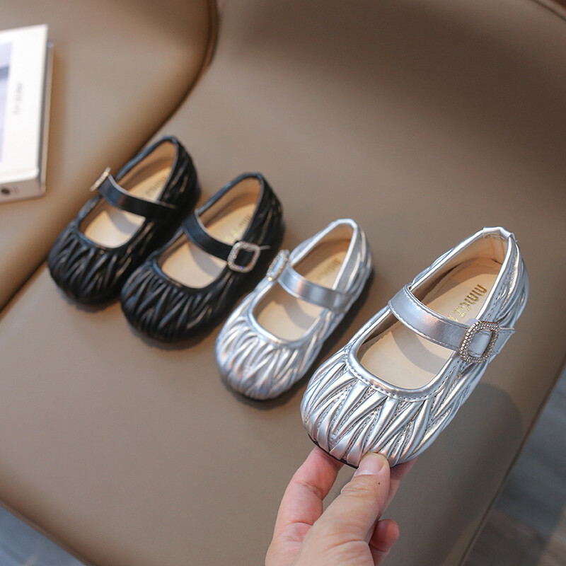 Νέα κοριτσίστικα παπούτσια Princess με πλισέ Μαύρη Μόδα Φθινοπωρινή Παιδική Μαίρη Τζέινς Καθημερινά ρηχά παιδικά ίσια παπούτσια 21-35 με όλους τους αγώνες