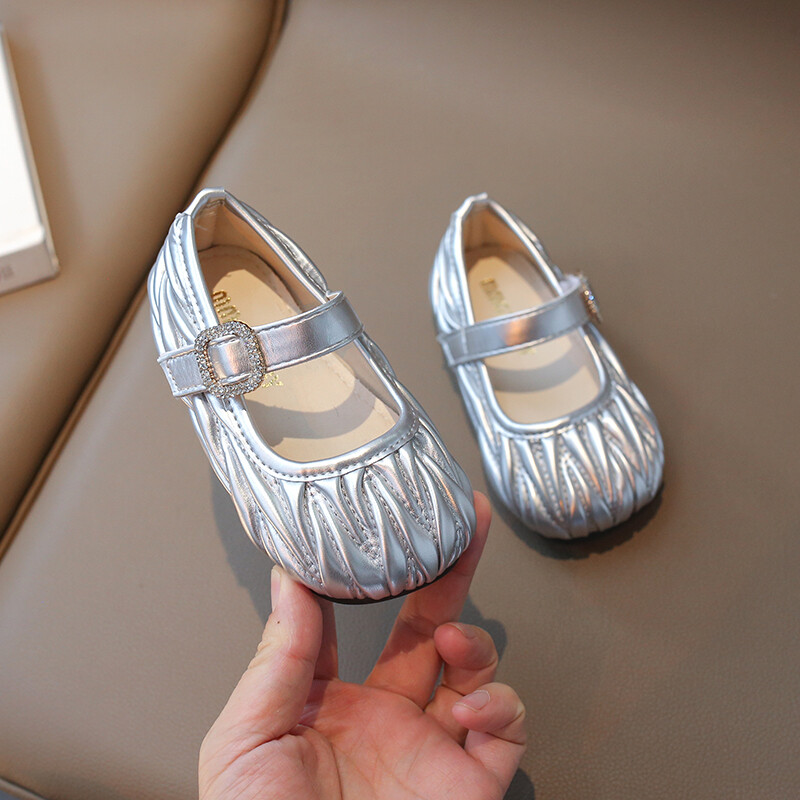 Νέα κοριτσίστικα παπούτσια Princess με πλισέ Μαύρη Μόδα Φθινοπωρινή Παιδική Μαίρη Τζέινς Καθημερινά ρηχά παιδικά ίσια παπούτσια 21-35 με όλους τους αγώνες