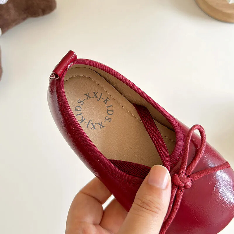 Παπούτσια για κορίτσια Παιδικά παπούτσι με ελαστική μπάντα για μωρά 2024 Φθινόπωρο παιδικό κορίτσι λουστρίνι φλατ Princess Mary Janes Παπούτσια για 23