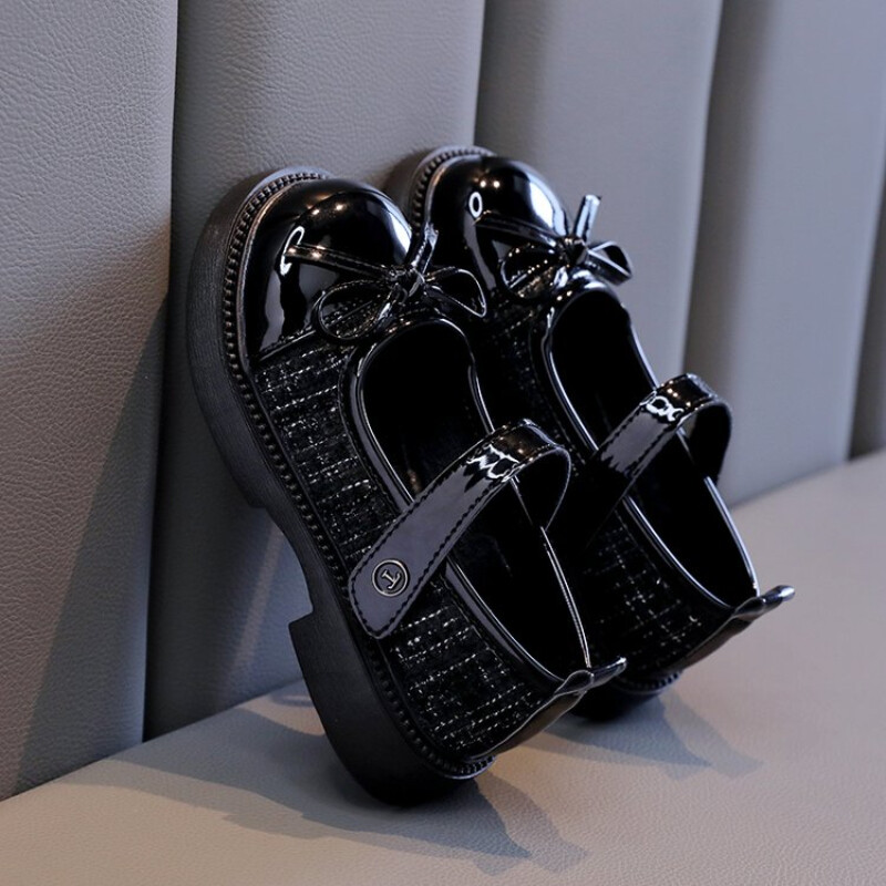 Ανοιξιάτικα φθινοπωρινά παιδικά δερμάτινα παπούτσια με παπιγιόν Ευέλικτη μόδα για κορίτσια Παπούτσια Mary Jane Causal Patchwork Παιδικά παπούτσια Princess