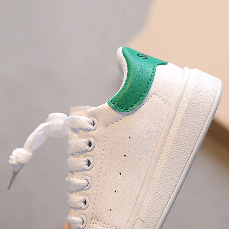Mīkstas ādas Bērnu Platformas kedas Pavasaris Vasara Āra Mode Sports Mazas Baltas Kurpītes Meitenes Zēni Skolas Apavi H08071