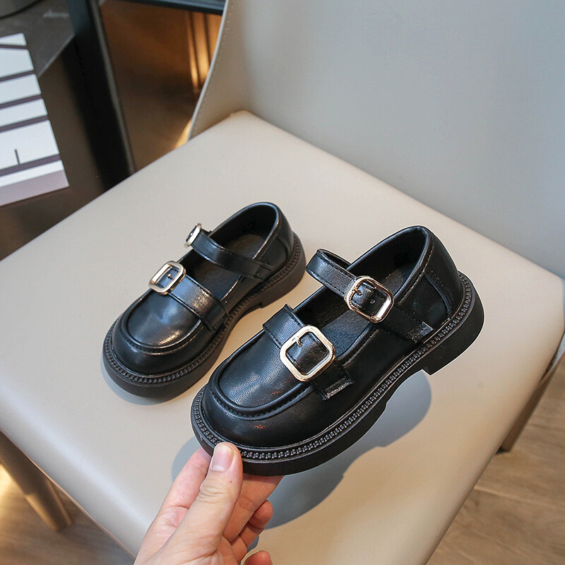 Δερμάτινα παπούτσια για κορίτσια για πάρτι γάμου με στρογγυλά δάχτυλα Παιδικά Loafers με αγκράφα Μαλακά παιδικά παπούτσια μοντέρνας απόδοσης αντιολισθητικά