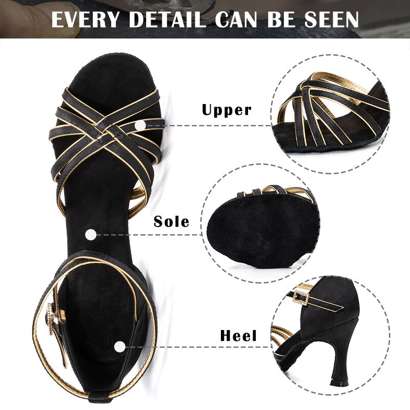 SWDZM új latin tánccipők lányoknak társastermi tango puha alsó tánccipők női partikhoz Salsa szandálok 5/7/8,5 cm-es sarok