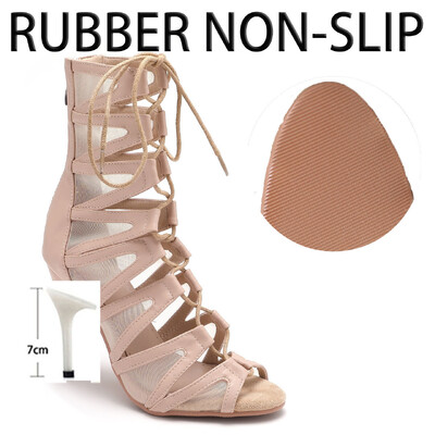 Női sarkú cipő Peep Toe bézs csizma női cipő Latin tánc szabadtéri szexi tűsarkú cipők nagy méretű